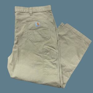 Carhartt Relaxed Fit Outdoors Khaki Tan Cotton Straight Leg Pants Men's 44 x 30